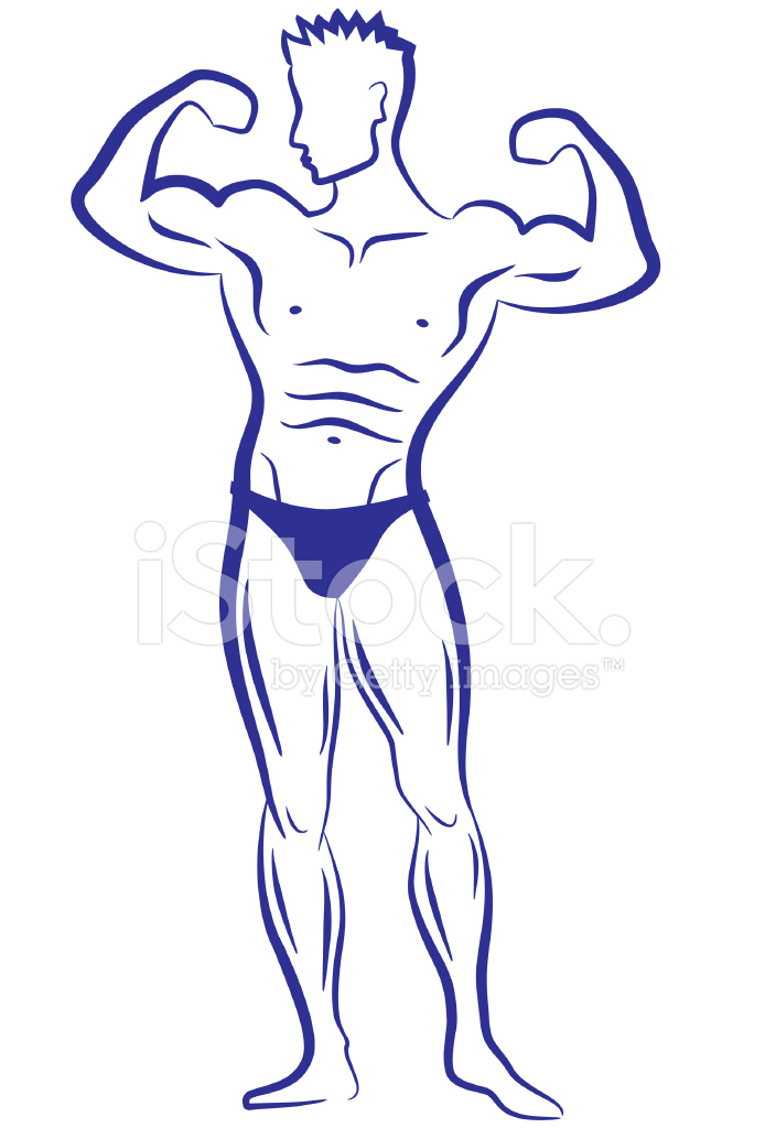 694x1024 Muscle Man, Vector Stock Vector - Muscular Body Sketch