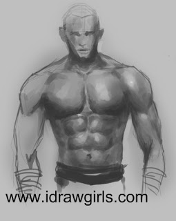 255x320 Full Tutorial Drawing Body Muscle Torso Anatomy Superhero Type Man - Muscular Body Sketch