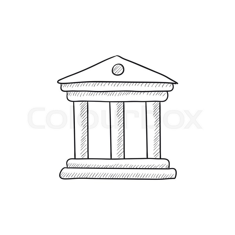 800x800 Museum Vector Sketch Icon Isolated On Background. Hand Drawn - Museum Sketch