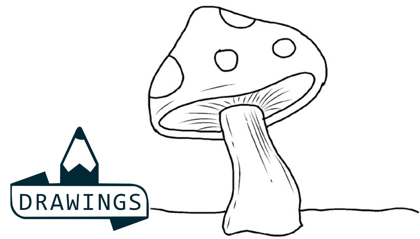 1459x830 Speed Drawing How To Draw A Mushroom - Mushroom Sketch