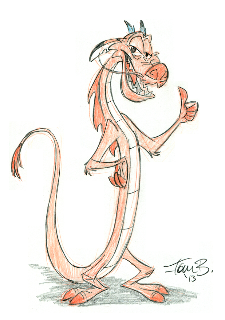 732x1042 Mushu Sketch By Tombancroft - Mushu Sketch