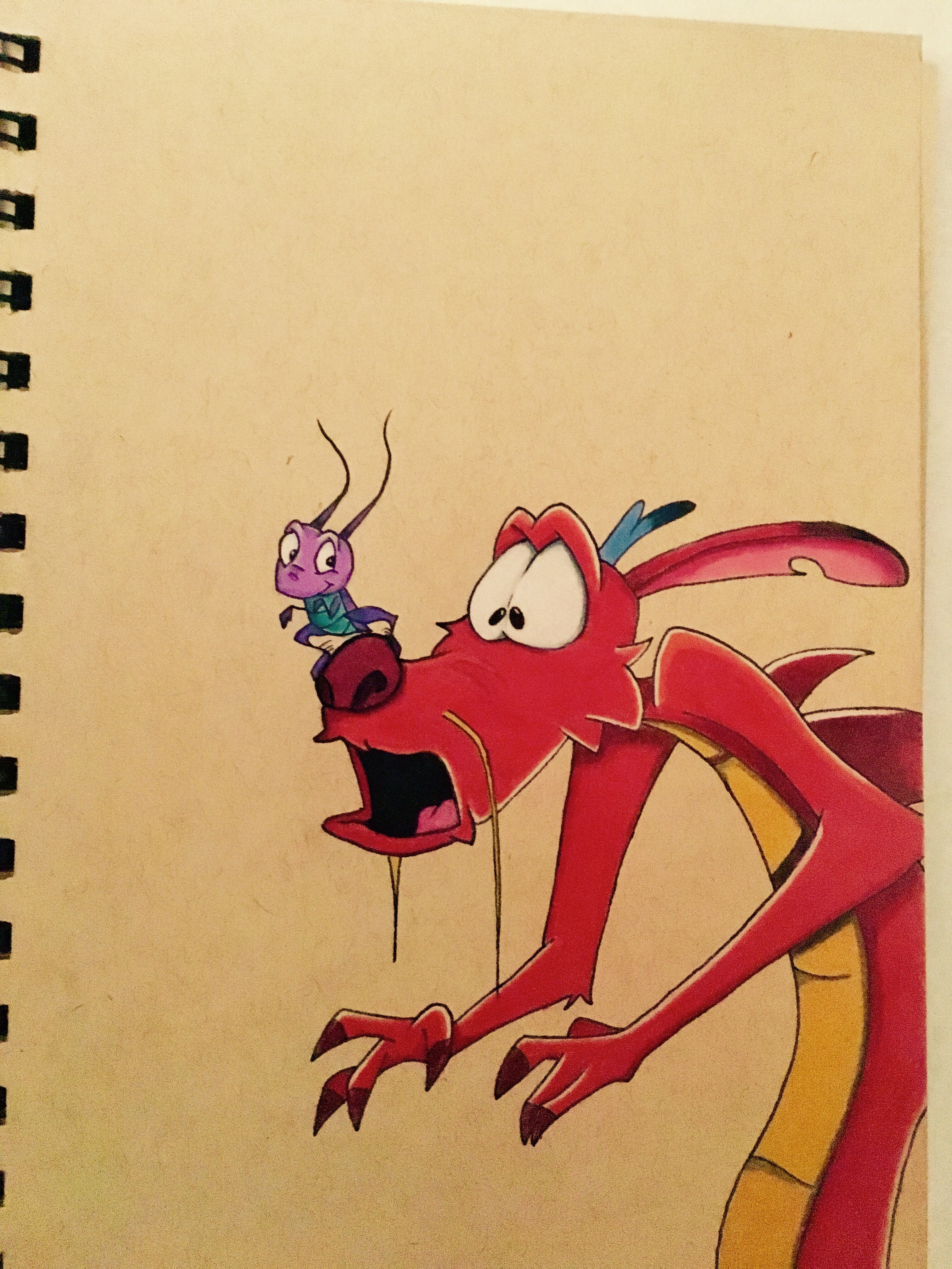 3024x4032 Mushu And Cri Kee Drawing - Mushu Sketch