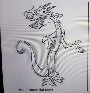 292x300 New Disney Parks Mushu Mulan Artist Sketch Picture! Original Art - Mushu Sketch