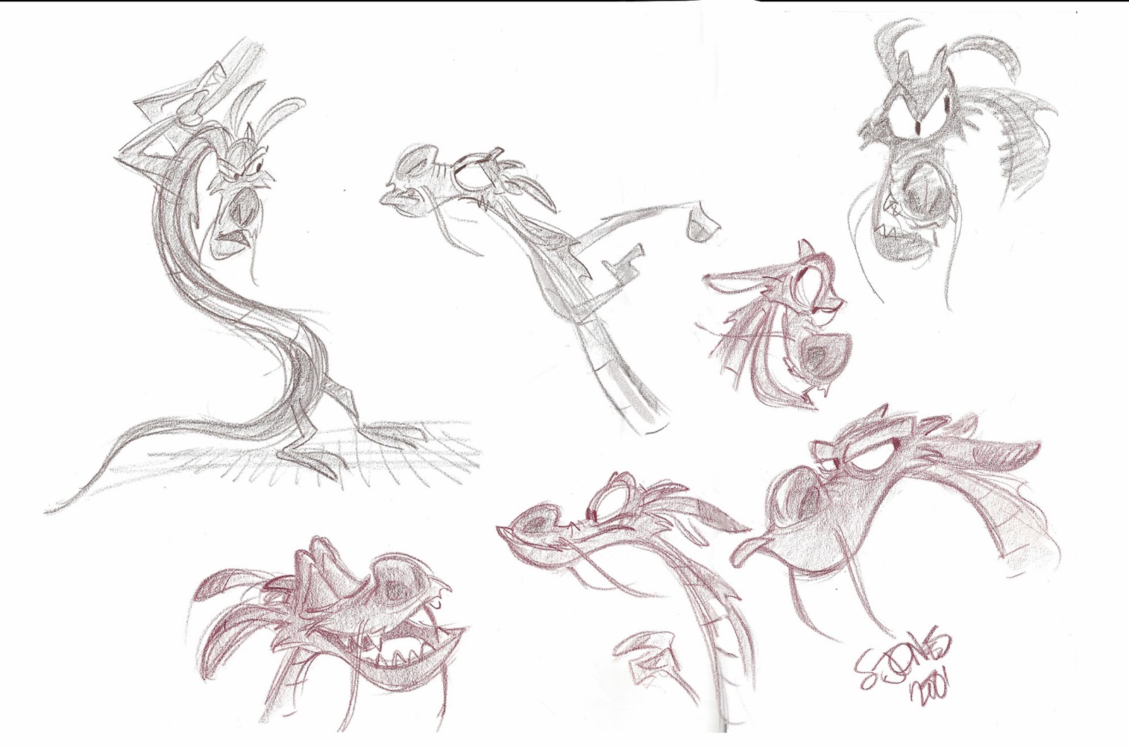 1600x1059 Skip Jones Animation Mushu - Mushu Sketch