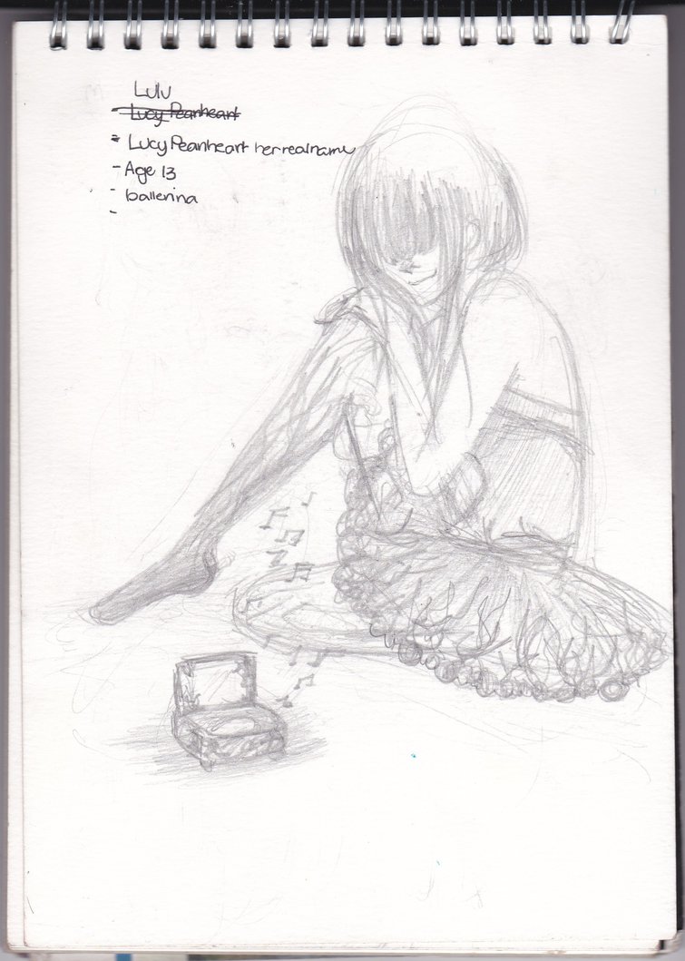 755x1059 Lulu And Her Music Box(Sketch) By Rozaleine - Music Box Sketch