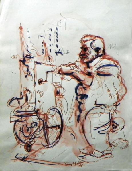 461x600 Sketch Of The Old Music Box Ink Amp Wc - Music Box Sketch