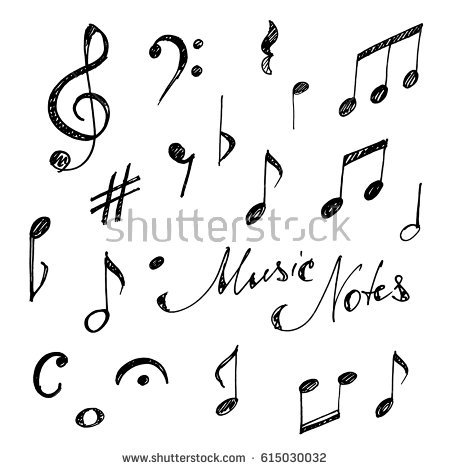450x470 Music Note Sketch Icon For Web And Mobile. Hand Drawn Vector - Music Note Sketch