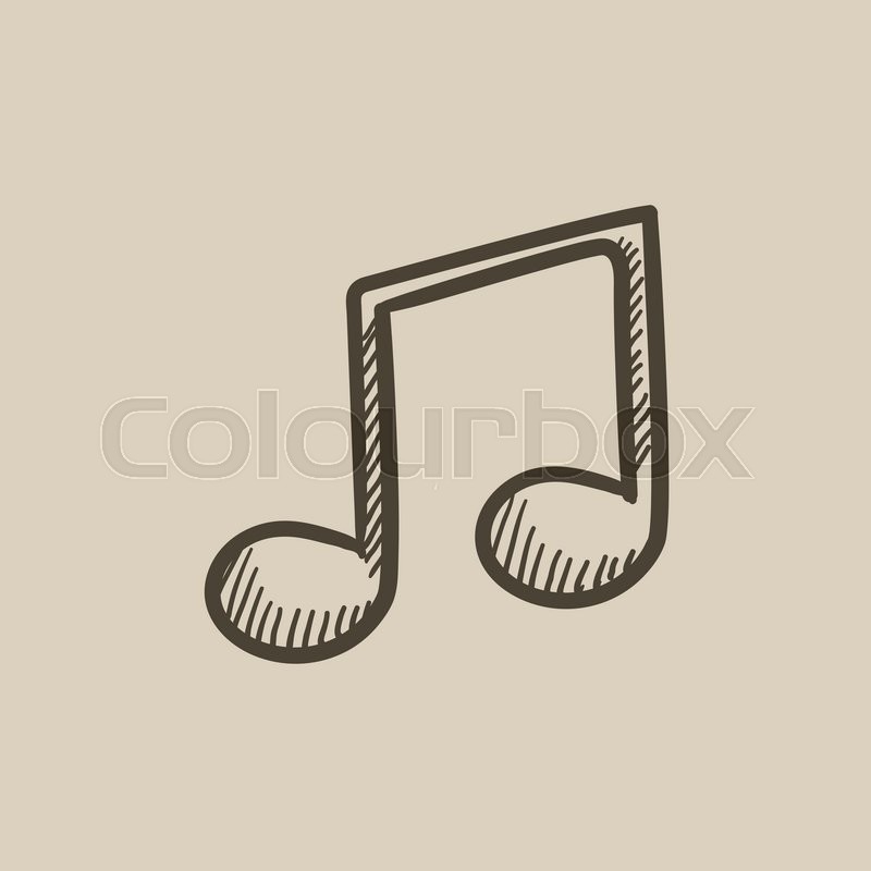 800x800 Music Note Vector Sketch Icon Isolated On Background. Hand Drawn - Music Note Sketch