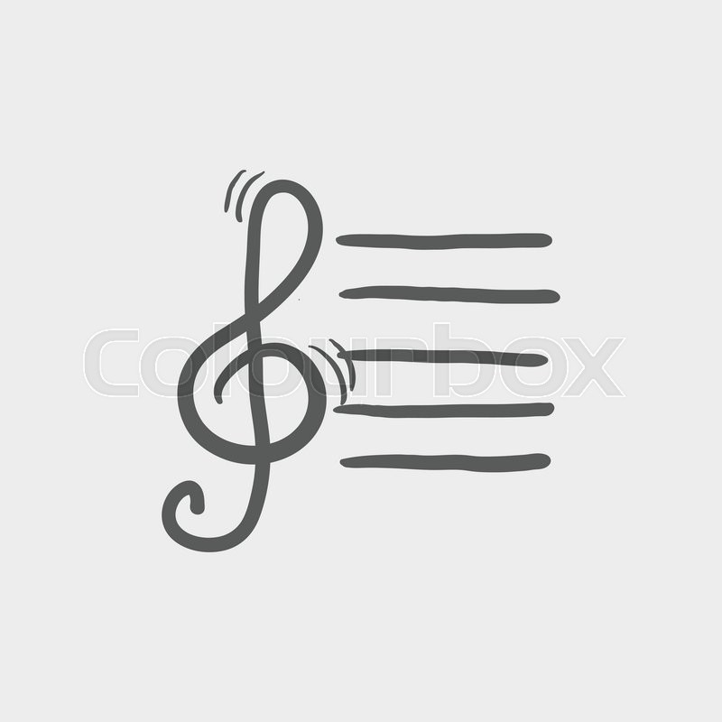 800x800 Musical Note Sketch Icon For Web And Mobile. Hand Drawn Vector - Music Note Sketch