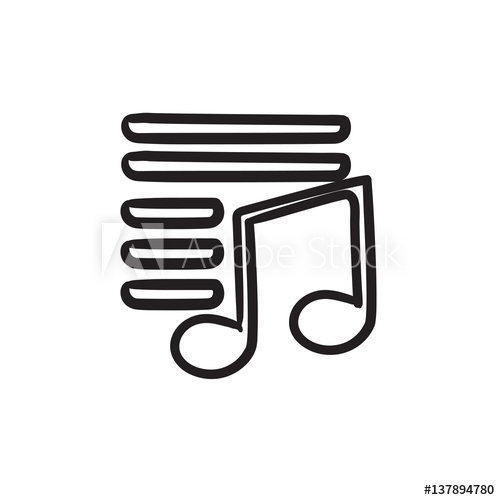 500x500 Musical Note Sketch Icon. - Music Note Sketch