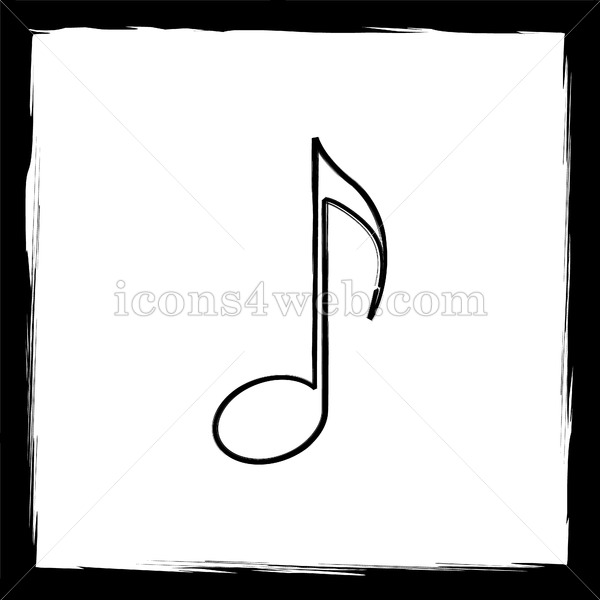 600x600 Musical Note Sketch Icon. - Music Note Sketch