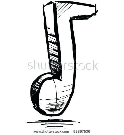 431x470 Drawing Music Note Created From Words Illustration Line Notes - Music Note Sketch