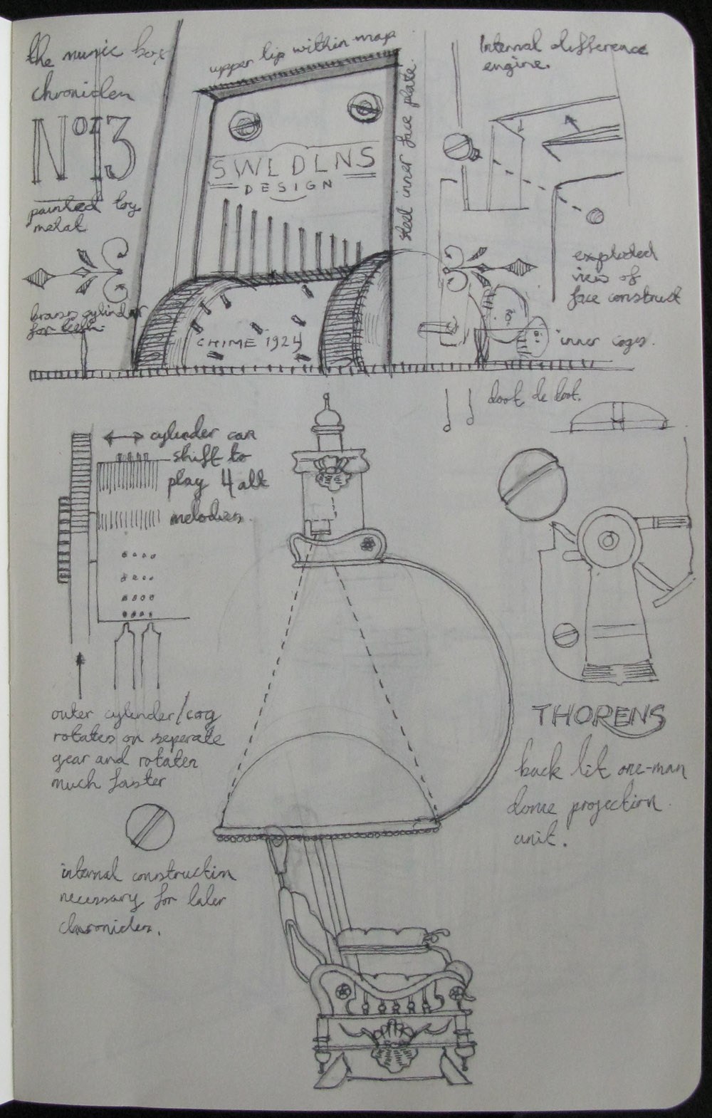 1000x1570 Luniere Music Box Design Sketch - Music Sketch