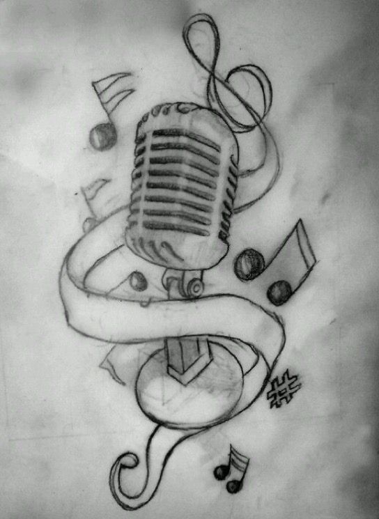 544x745 Music Maniac Sketch Tattoos And Piercings Drawings - Music Sketch