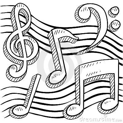 400x400 Sketches.of Music Notes Music Notes Sketch Stock Photography - Music Sketch
