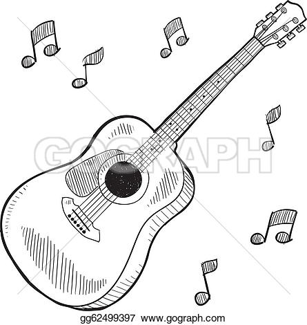 445x470 Sketch Clipart Musical Instrument - Musical Instruments Sketch