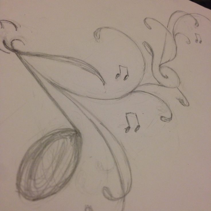 736x736 Drawn Music Notes Pencil Sketch - Musical Notes Sketch