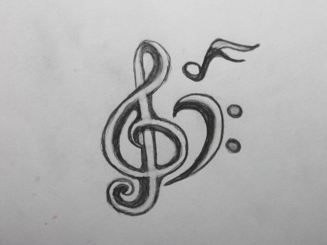 640x480 Music Note Tattoo - Musical Notes Sketch