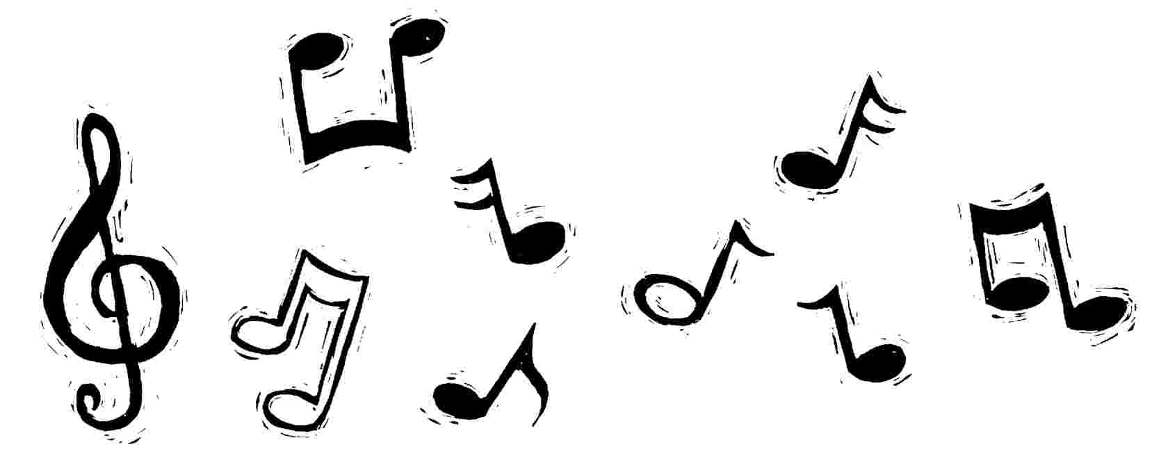 1657x666 Collection Of Cool Music Notes Drawing High Quality, Free - Musical Notes Sketch