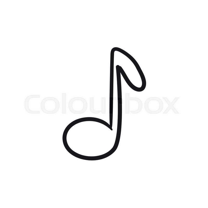 800x800 Music Note Vector Sketch Icon Isolated On Background. Hand Drawn - Musical Notes Sketch