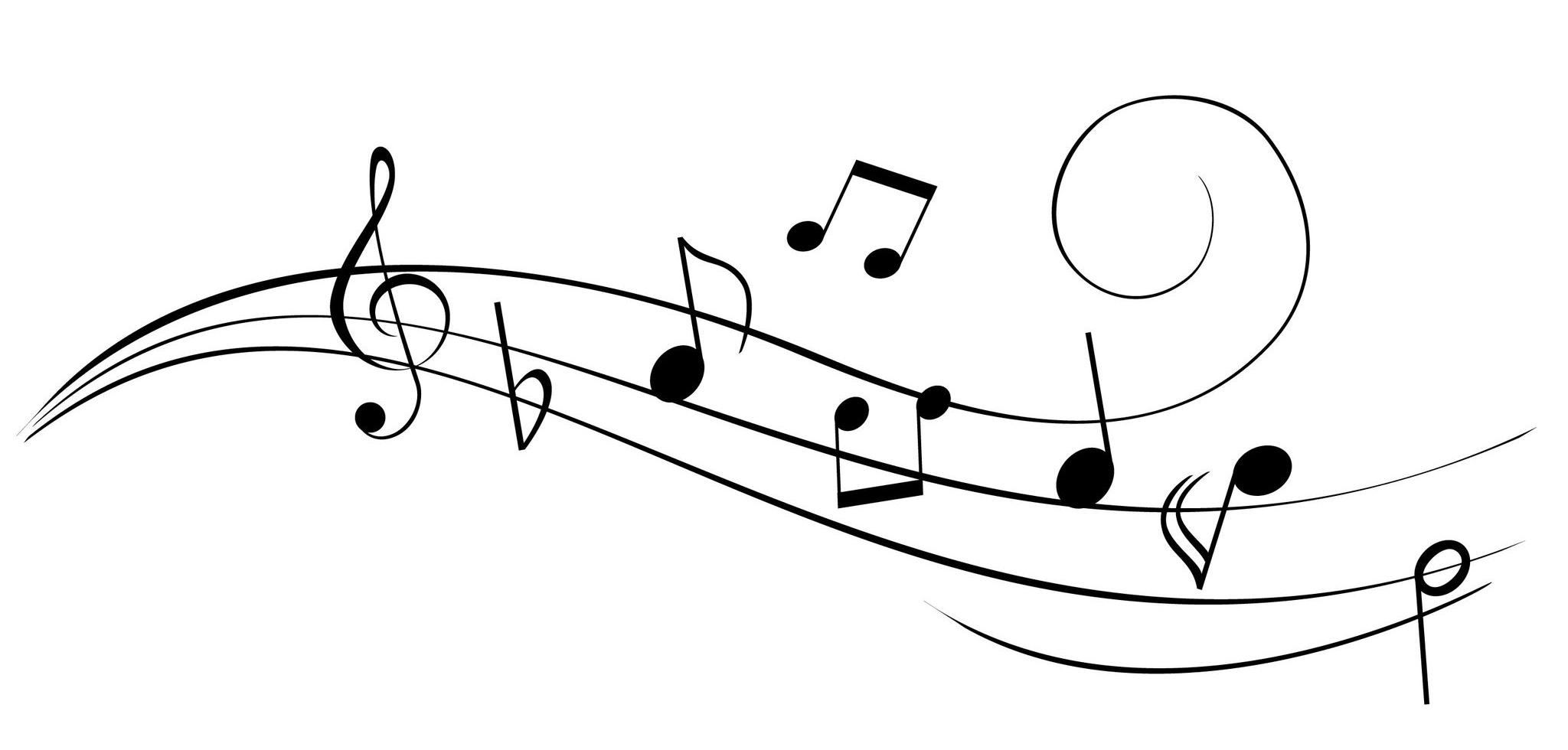 2048x980 Collection Of Tumblr Music Notes Drawing High Quality, Free - Musical Notes Sketch