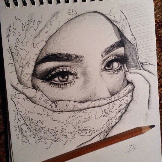 Muslim Girl Sketch At Paintingvalley Com Explore Collection Of