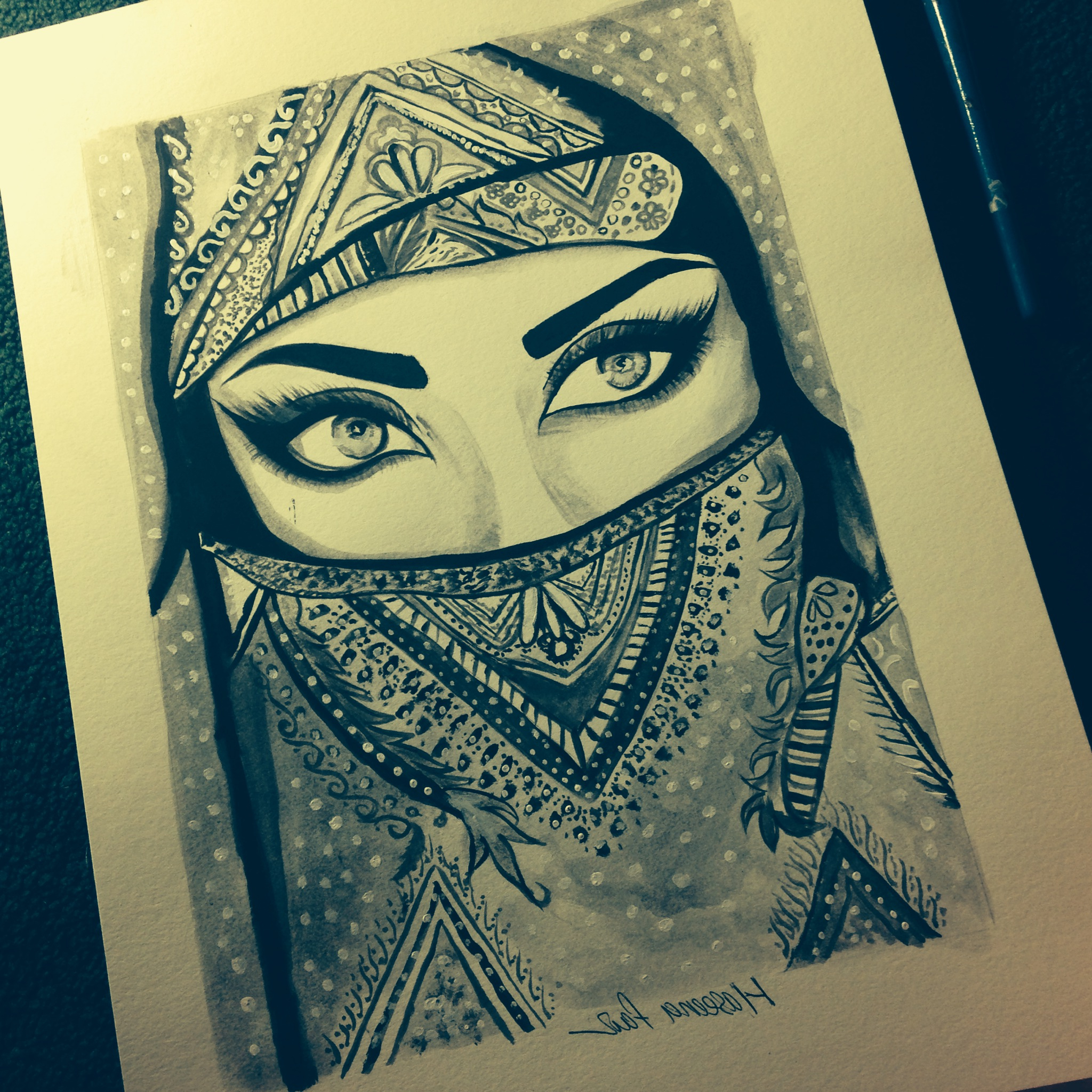 Muslim Girl Sketch At Paintingvalley Com Explore Collection Of