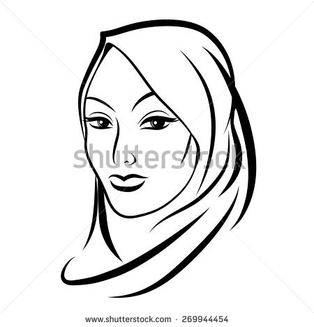 Muslim Woman Sketch at PaintingValley.com | Explore collection of ...