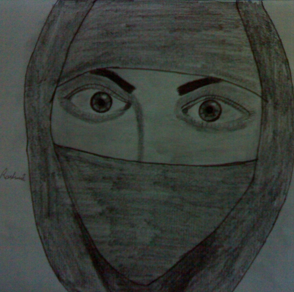 1000x993 Muslim Woman Sketch By Rashmibatham Redbubble - Muslim Woman Sketch