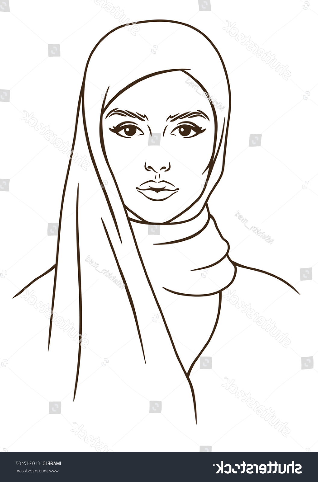 Muslim Woman Sketch at PaintingValley.com | Explore collection of ...