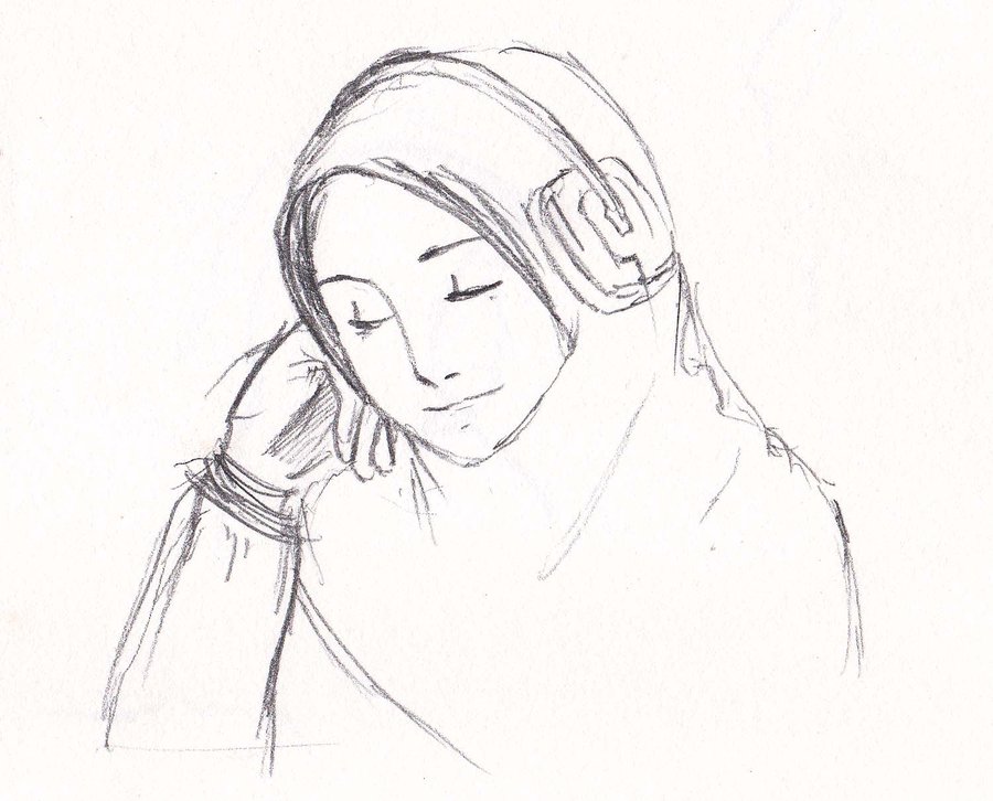 900x726 Sketch Listen2quran By Yeekeru10 - Muslimah Sketch