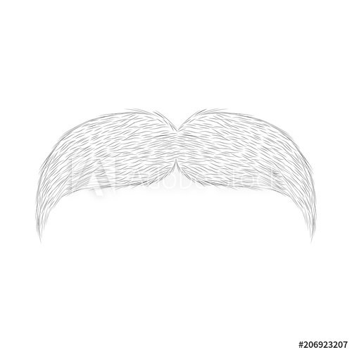 500x500 Retro Mustache Sketch - Mustache Sketch