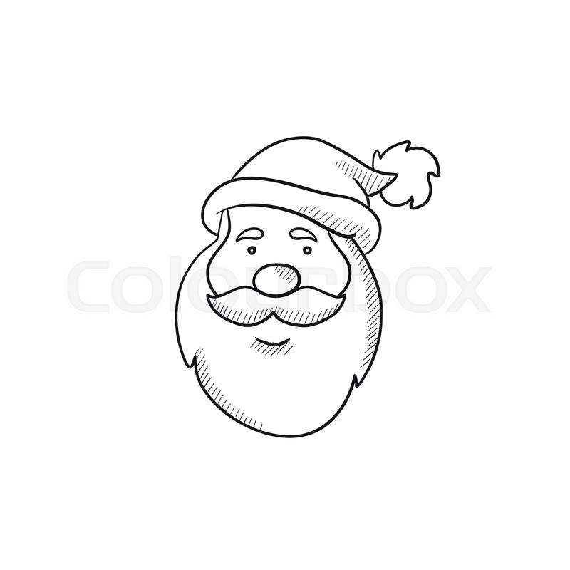800x800 Sketch Santa Mustache And Beard - Mustache Sketch
