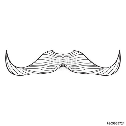 500x500 Sketch Of A Mustache Stock Image And Royalty Free Vector Files On - Mustache Sketch