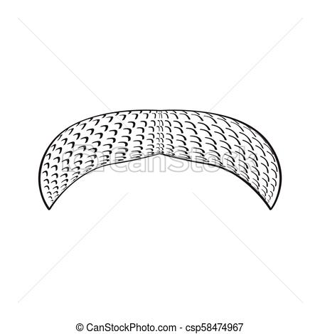 450x470 Sketch Of A Mustache. Vector Illustration Design. - Mustache Sketch