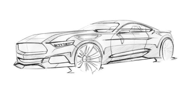 640x320 Ford Mustang Car Art Ford Mustang, Mustang And Ford - Mustang Car Sketch
