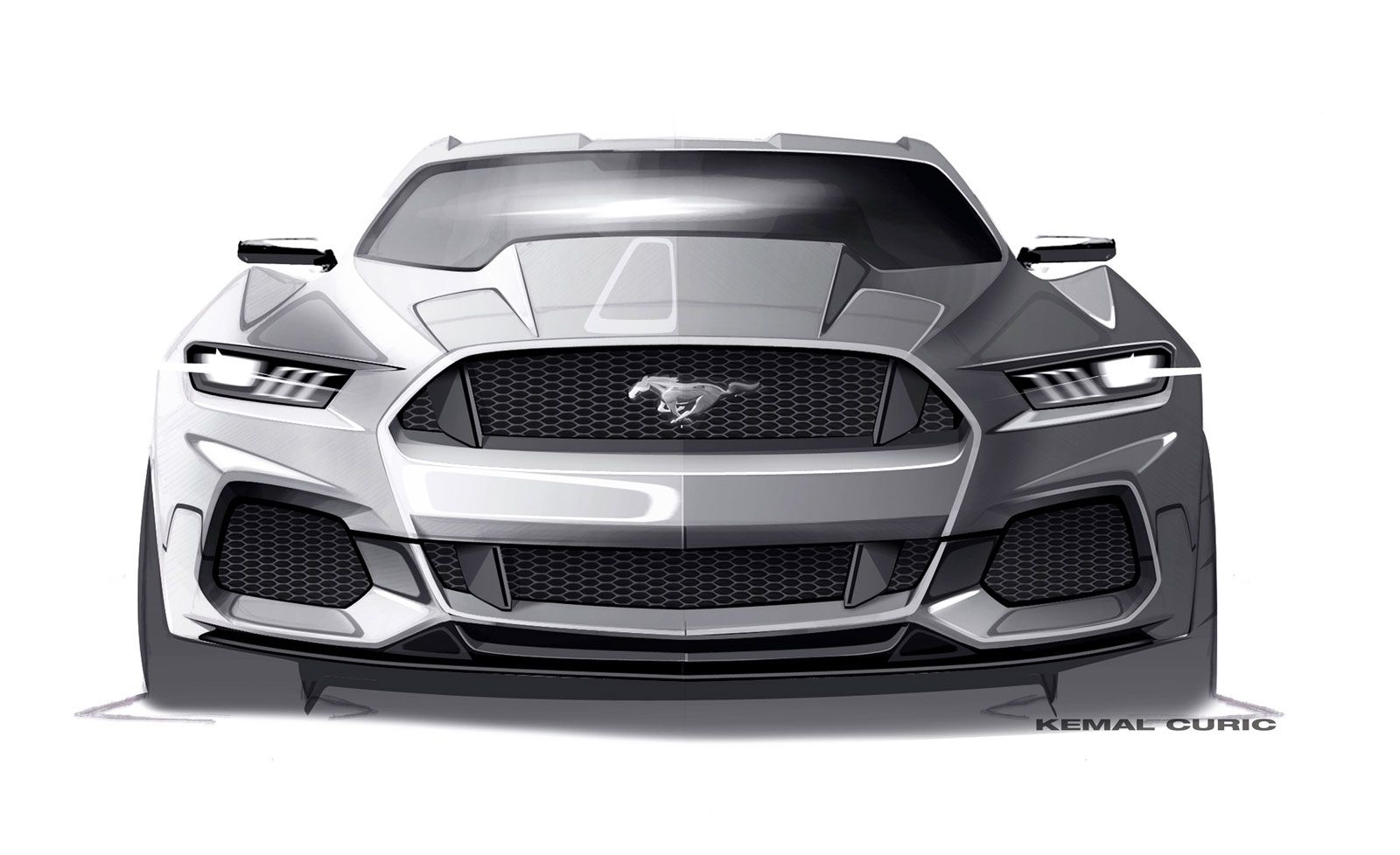 1600x978 Ford Mustang Design Sketch By Kemal Curic Cool Sport Cars - Mustang Car Sketch