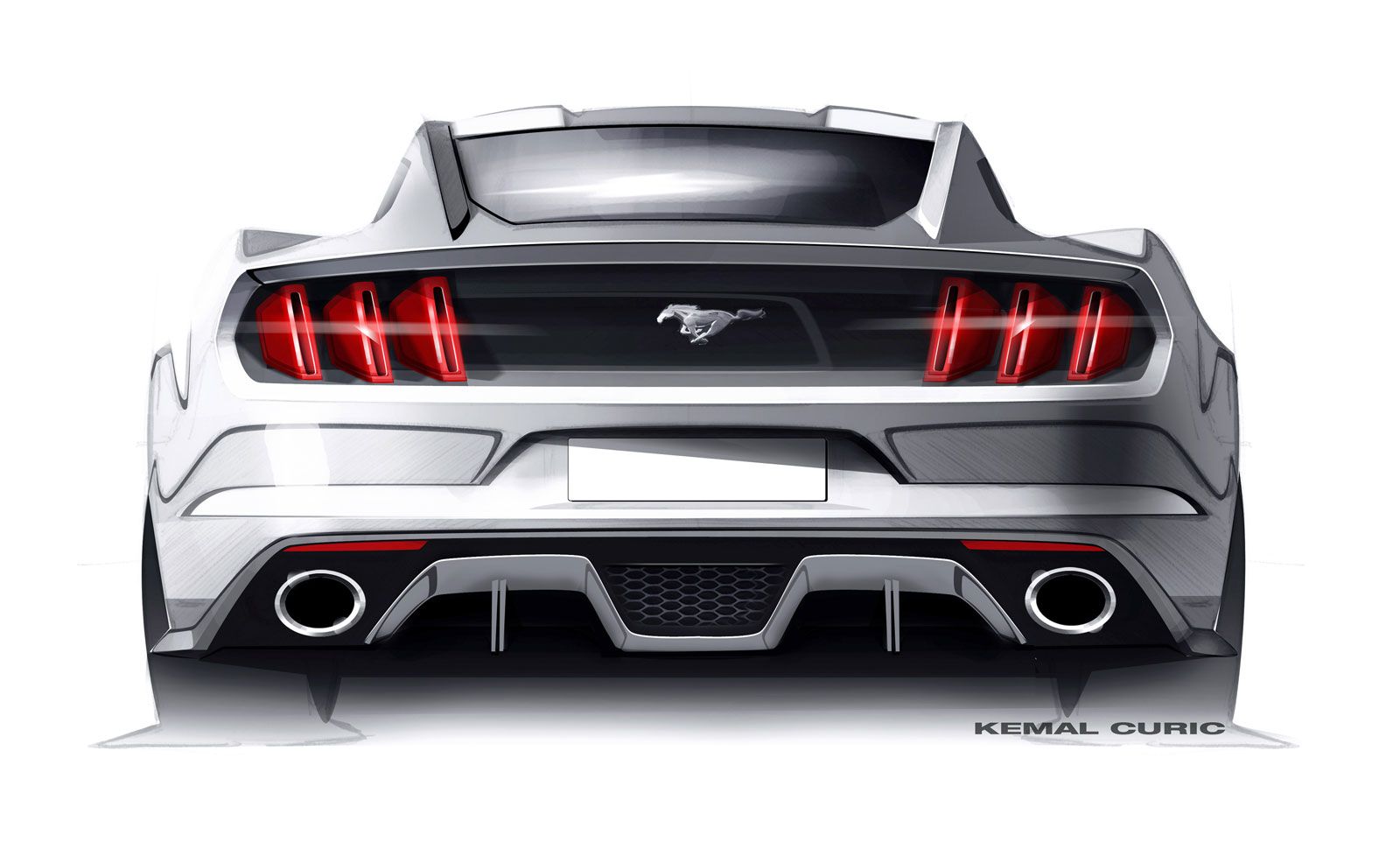 1600x978 Ford Mustang Design Sketch By Kemal Curic Mustang Art - Mustang Car Sketch