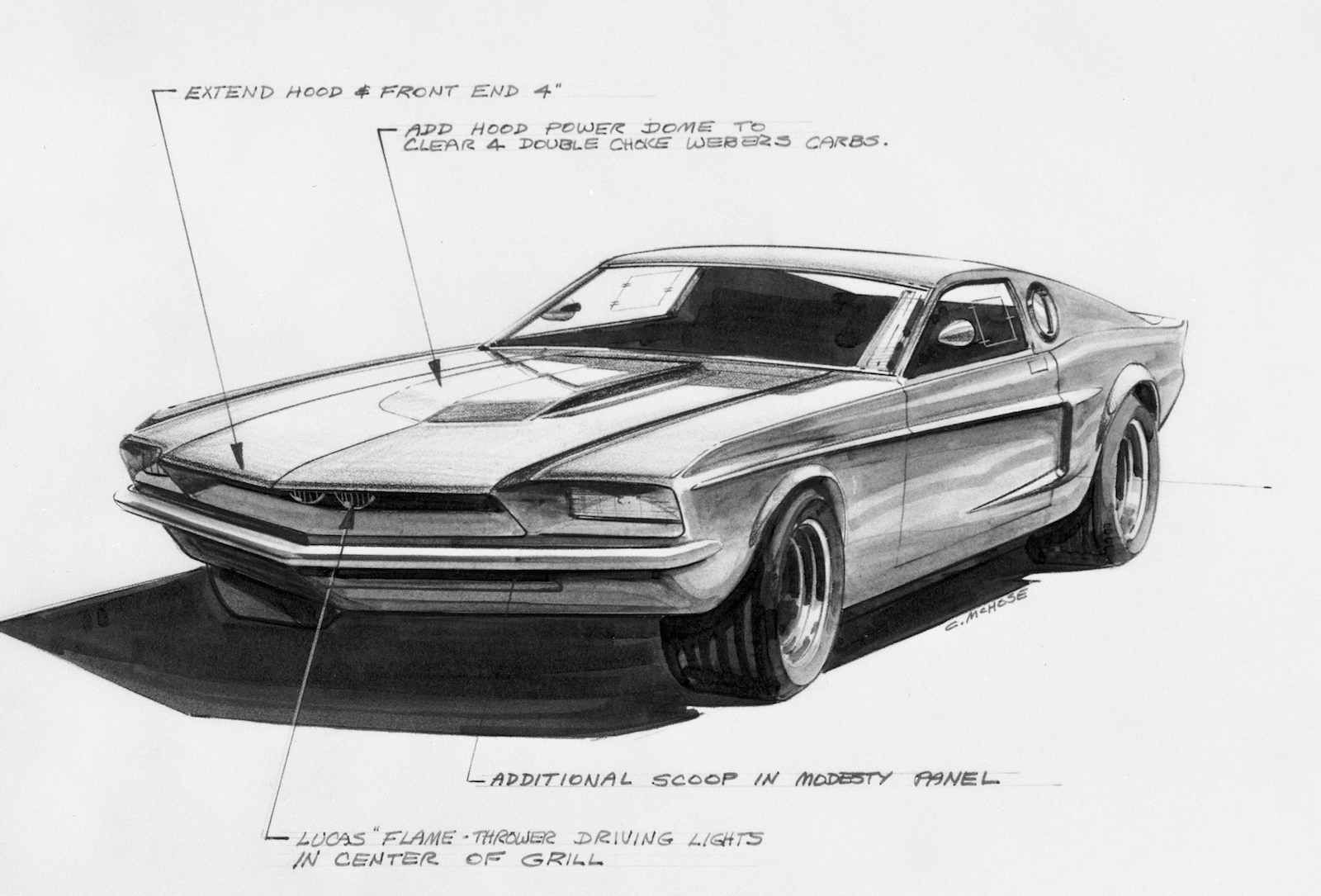 1600x1085 The 1967 Ford Mach I Mustang Where Racing Influenced The Breed - Mustang Car Sketch