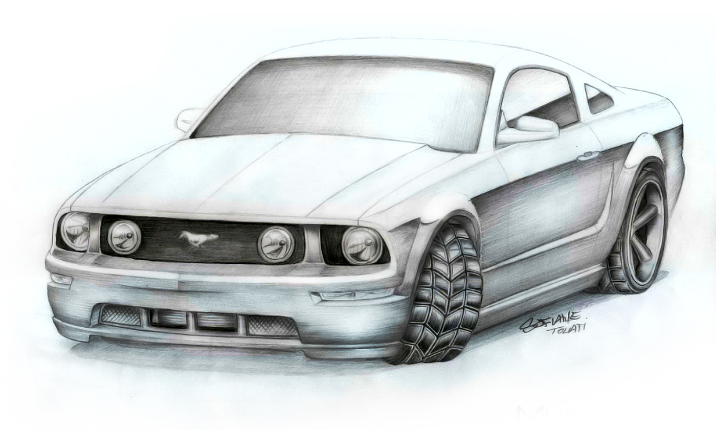1400x841 Mustang Drawings (Archives) On Behance - Mustang Gt Sketch