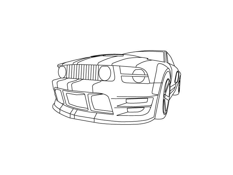 800x600 Sketching Mustang Gt By Afif Tidoer - Mustang Gt Sketch