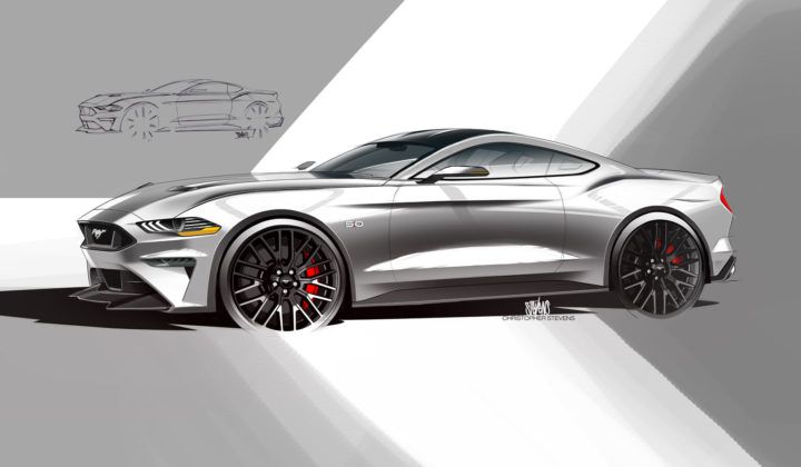 720x420 2018 Ford Mustang Design Sketch Render Auto Ford - Mustang Gt Sketch
