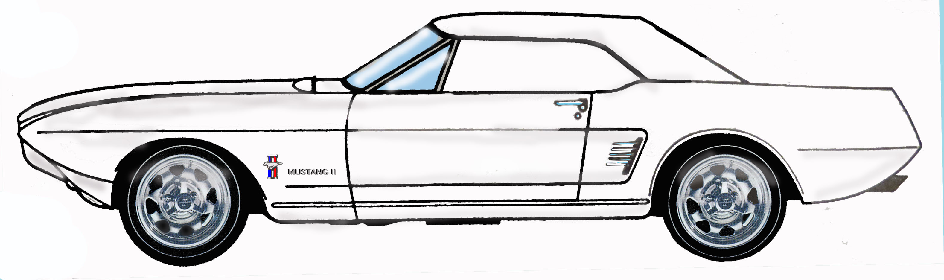3156x936 Filemustang Ii Sketch.jpg - Mustang Sketch