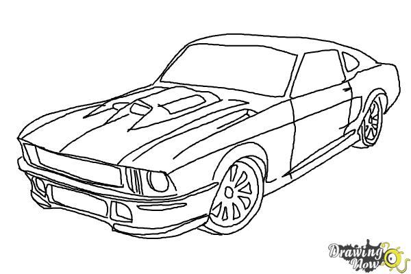 600x400 How To Draw A Ford Mustang - Mustang Sketch