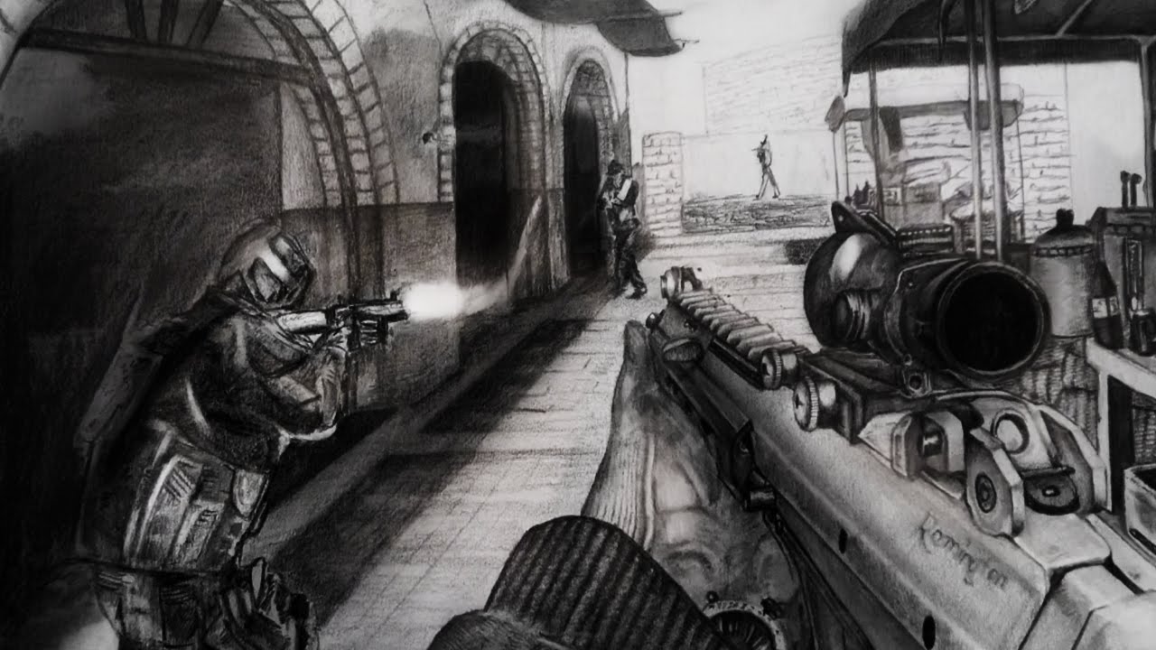 1280x720 Drawing Call Of Duty (Mw3) - Mw3 Sketch