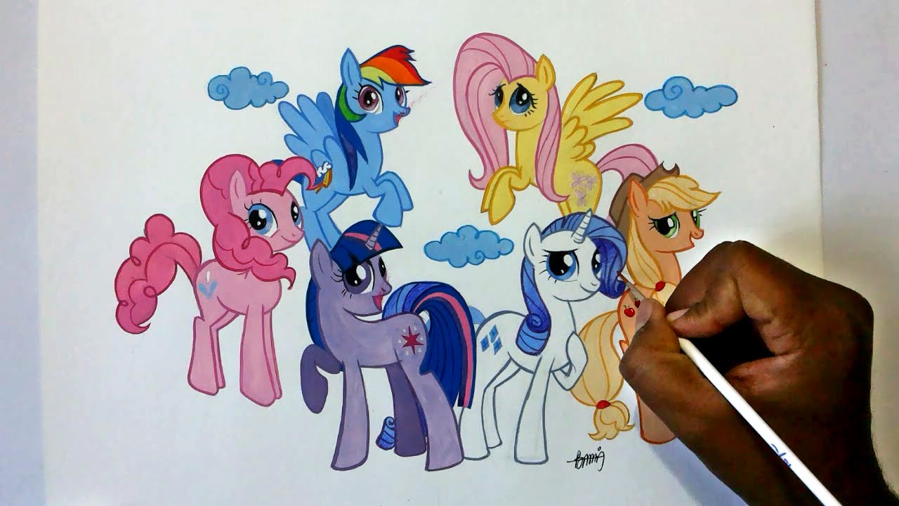 1280x720 How To Draw My Little Pony Friendship Is Magic Six Ponies Group - My Little Pony Friendship Is Magic Sketches
