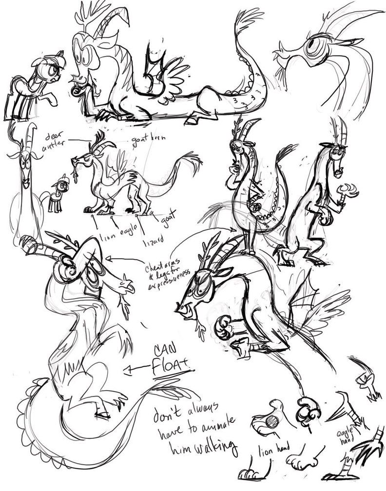 792x1008 Sketch Concepts For Discord. My Little Pony, Friendship Is Magic - My Little Pony Friendship Is Magic Sketches
