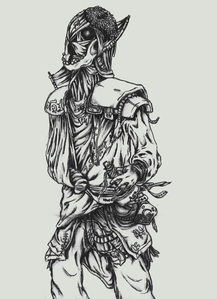 763x1048 Mystical Humanoid Drawing By Siptec - Mystical Sketch