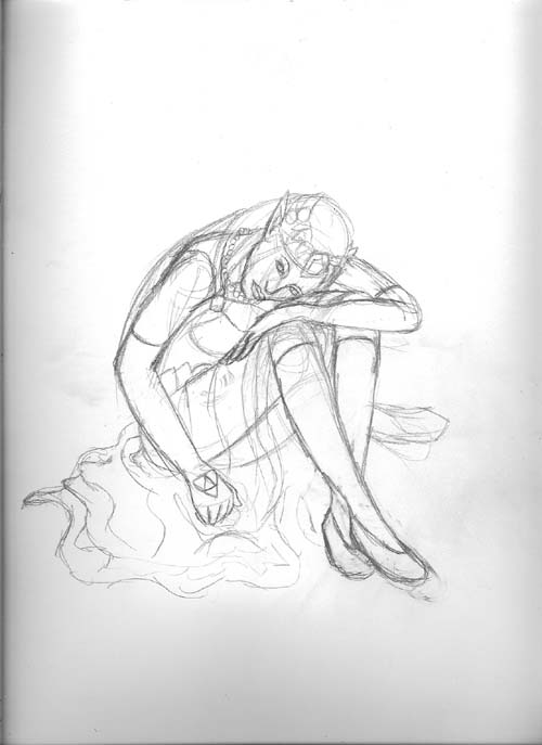 500x687 Waiting For The Hero Sketch By Mystical Si - Mystical Sketch