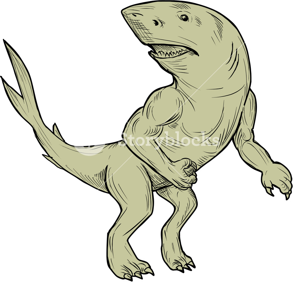 1000x961 Drawing Sketch Style Illustration Of A Nanaue, A Mythical Creature - Mythical Creatures Sketches